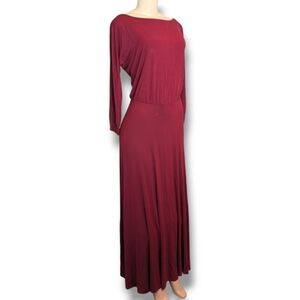 Reoria Maroon Long Sleeve Maxi Dress Women's Size Medium NWT